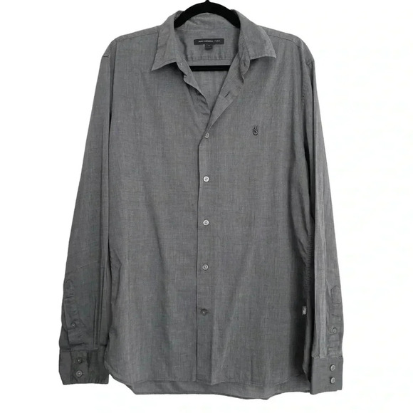 John Varvatos Collared Button Down Dress Shirt Peace Sign Hand - Picture 1 of 4